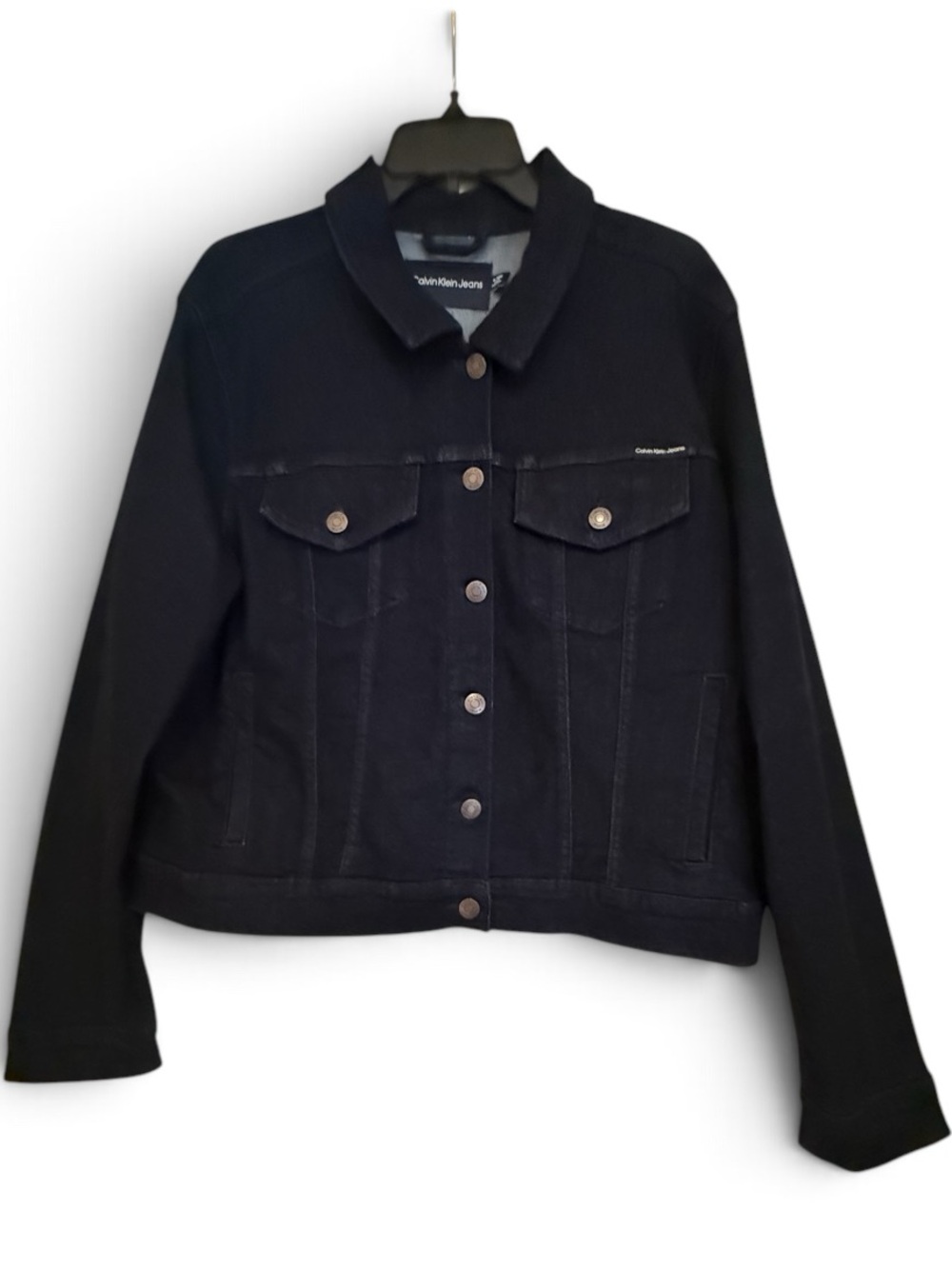 Calvin Klein Jeans Dark Wash Denim Trucker Jacket XL Repreve Recycled